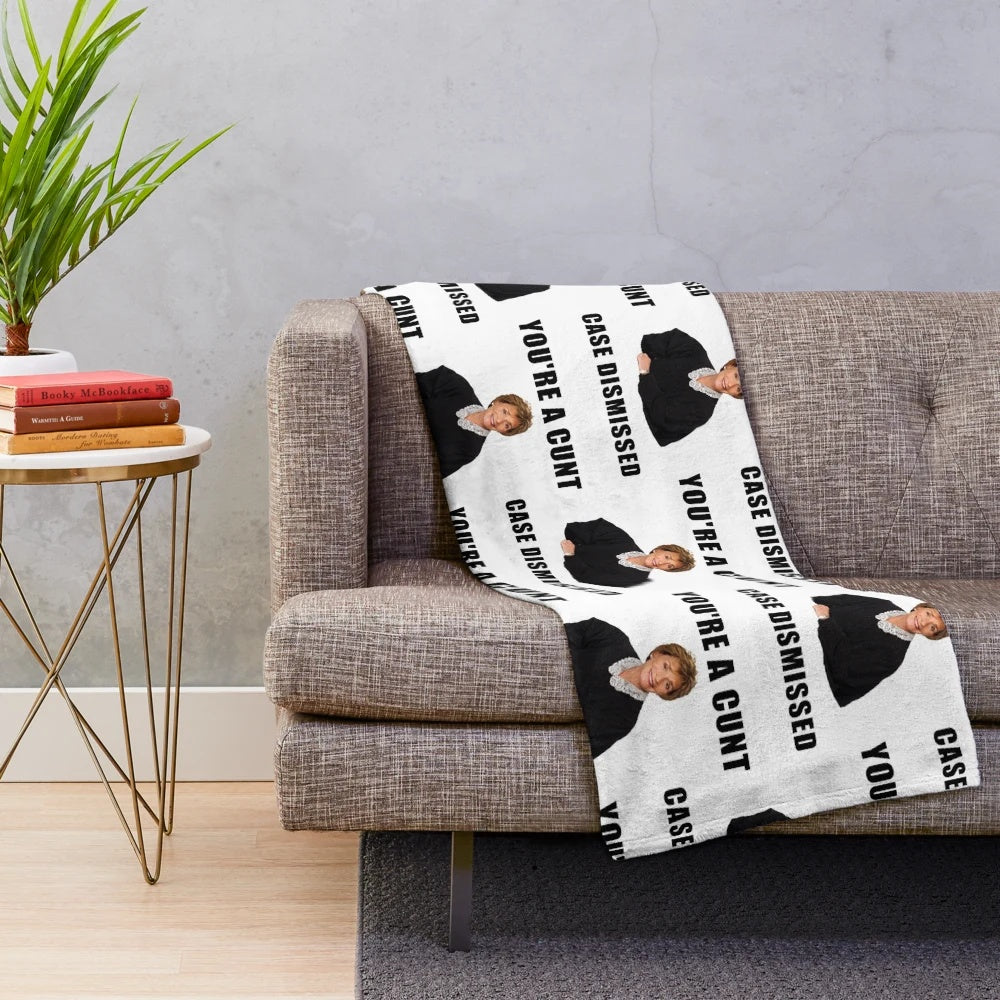 Vintage Judge Judy meme themed plush blanket