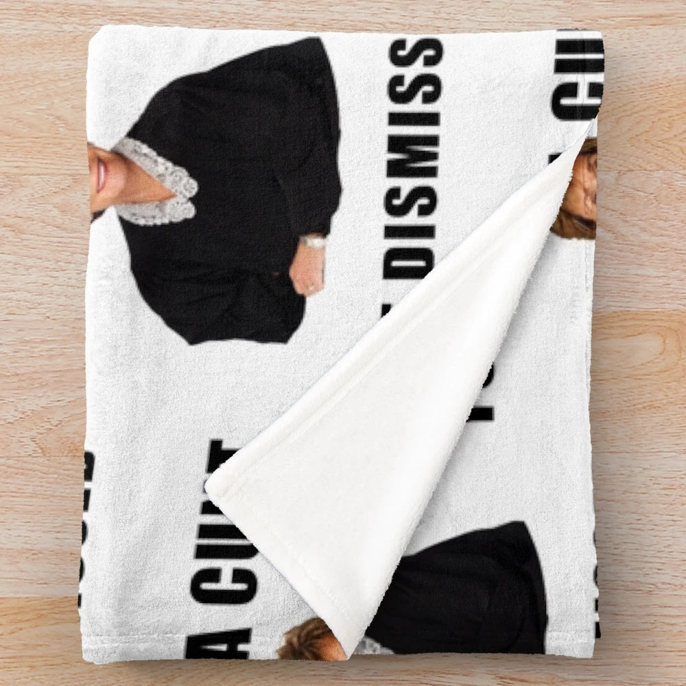 Vintage Judge Judy meme themed plush blanket