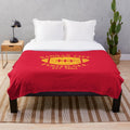 Vintage Kansas City Football Retro Plush Blanket with Faded Football Logo
