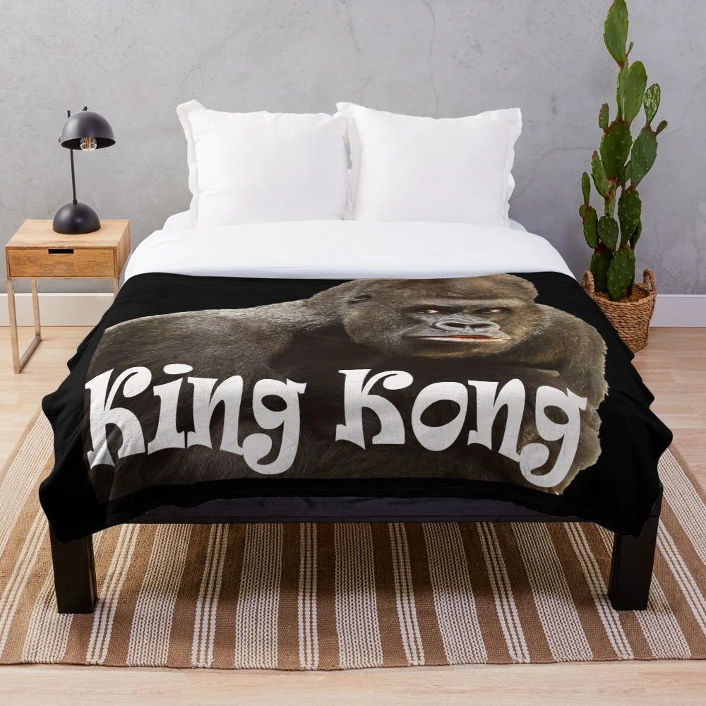 Vintage King Kong Inspired Plush Blanket
