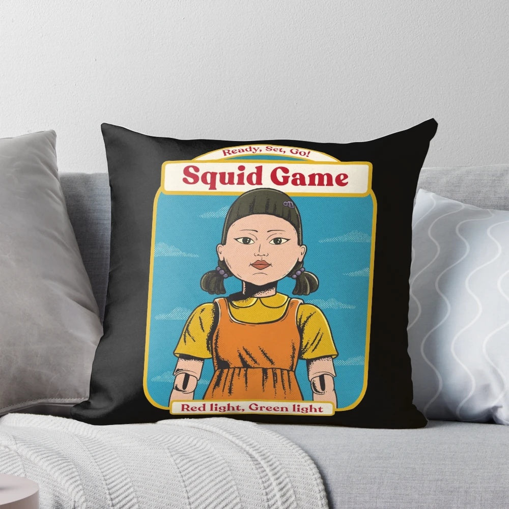 Vintage Squid Game Doll Pillow, a stylish and cozy accent for your home