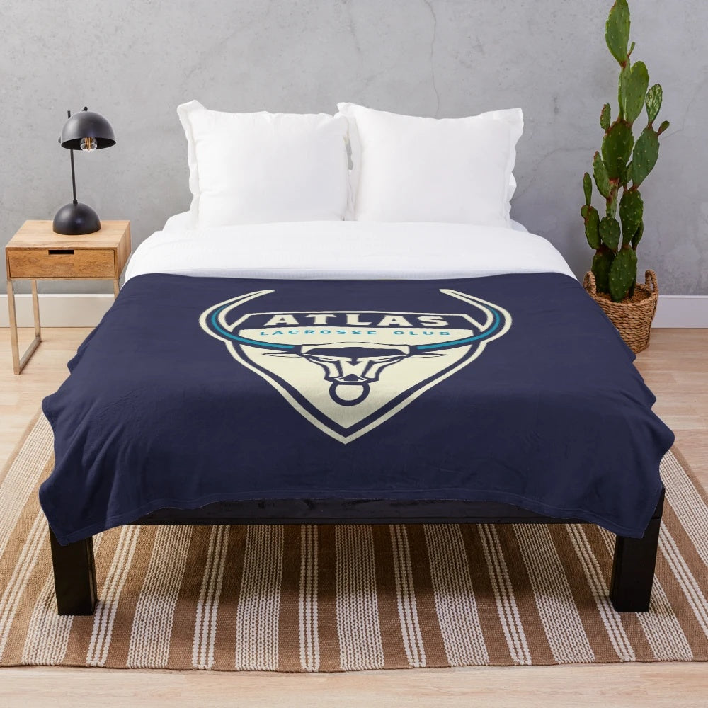 Vintage lacrosse-themed plush blanket
