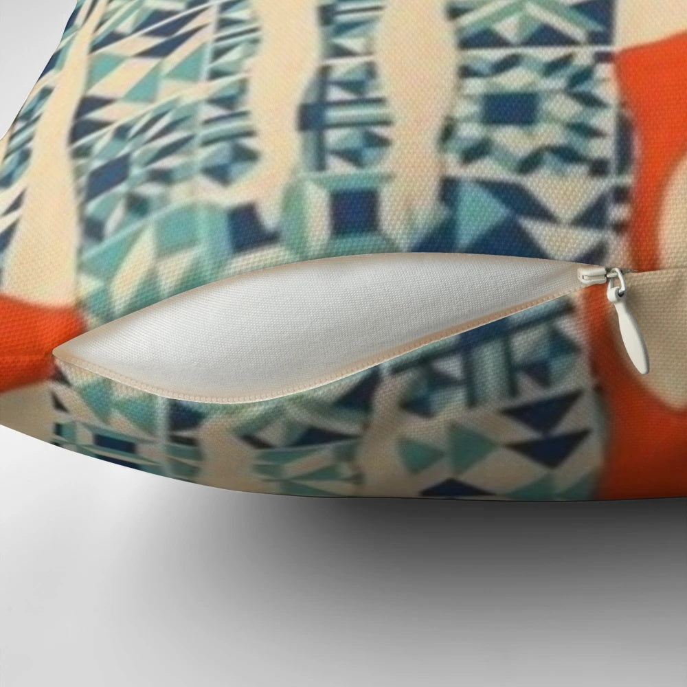 Vintage-inspired decorative pillow featuring a retro swimming ladies pattern design by artist Christopher Moore