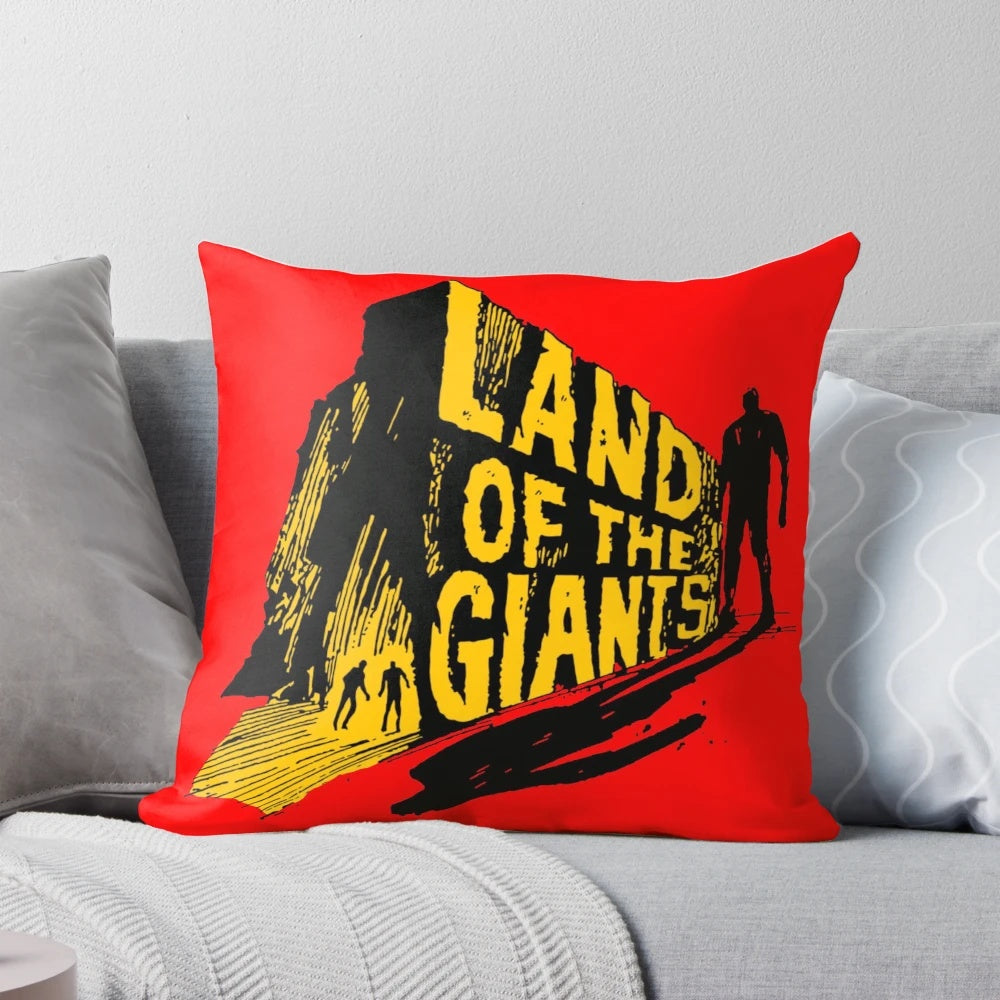 Vintage "Land of the Giants" sci-fi themed pillow featuring the iconic 1960s TV series