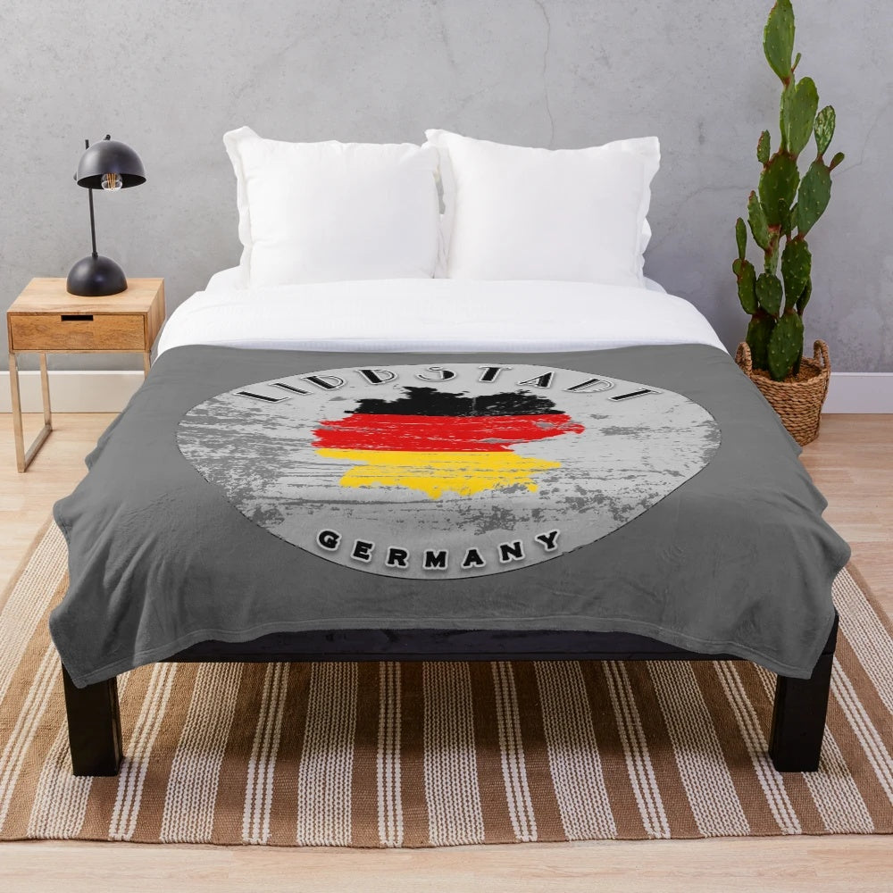 Vintage Lippstadt Germany flag plush blanket