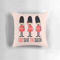 Vintage London Souvenir Pillow featuring iconic British landmarks and symbols