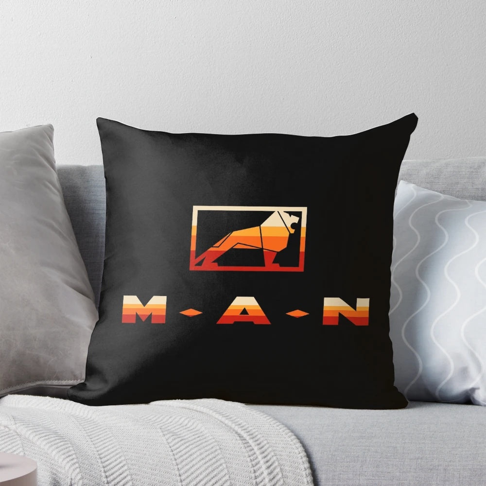 Vintage-style pillow featuring a classic Scania truck design