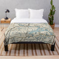 Vintage map of Lake of Bays, Ontario printed on a cozy plush blanket