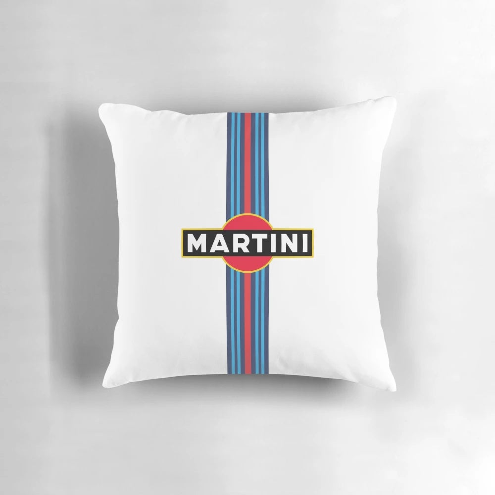 Vintage Martini Racing Pillow - Retro Motorsports Decor