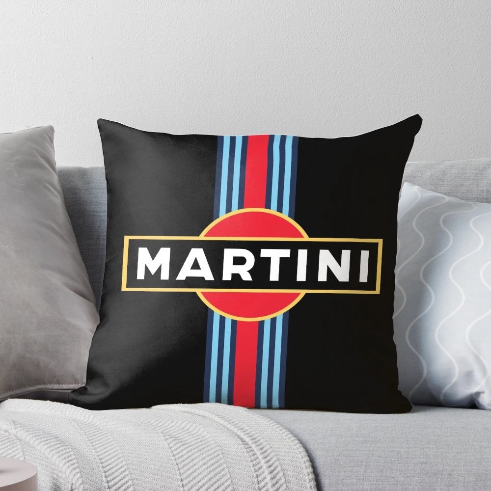 Martini Racing Stripe Pillow featuring iconic retro motorsports design