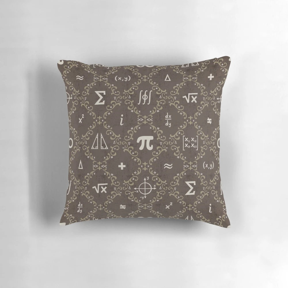 Vintage math damask pattern pillow for home decor