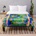 Vintage Mexican cinema-inspired glitch version plush blanket featuring the Belgian poster for Los Olvidados