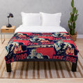 Vintage Mexican cinema inspired plush blanket featuring iconic film stars