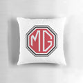 Vintage MG logo pillow featuring the iconic British sports car design