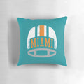 Vintage Miami Dolphins Retro Helmet Aqua Pillow with Football Team Logo