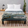 Plush blanket featuring vintage military aircraft from the Royal Air Force during World War 2
