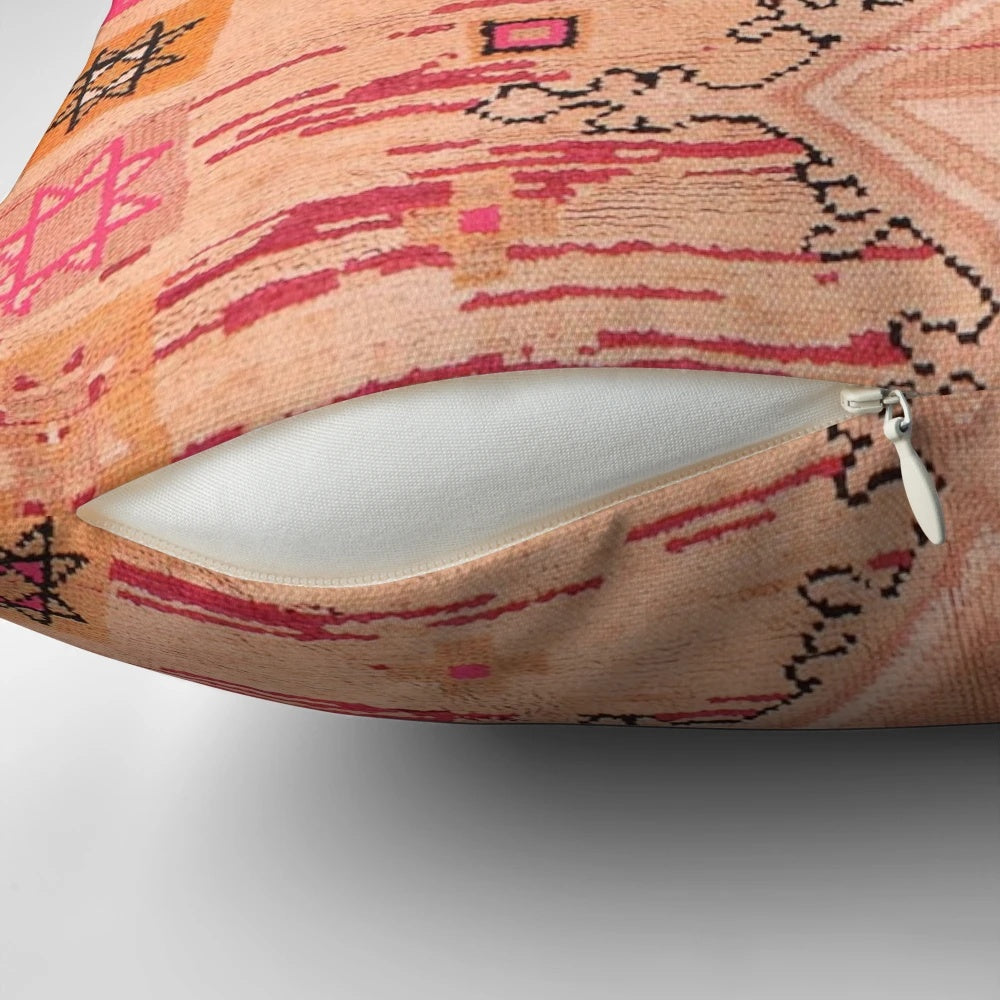 Vintage Moroccan-inspired graphic design throw pillow with traditional patterns