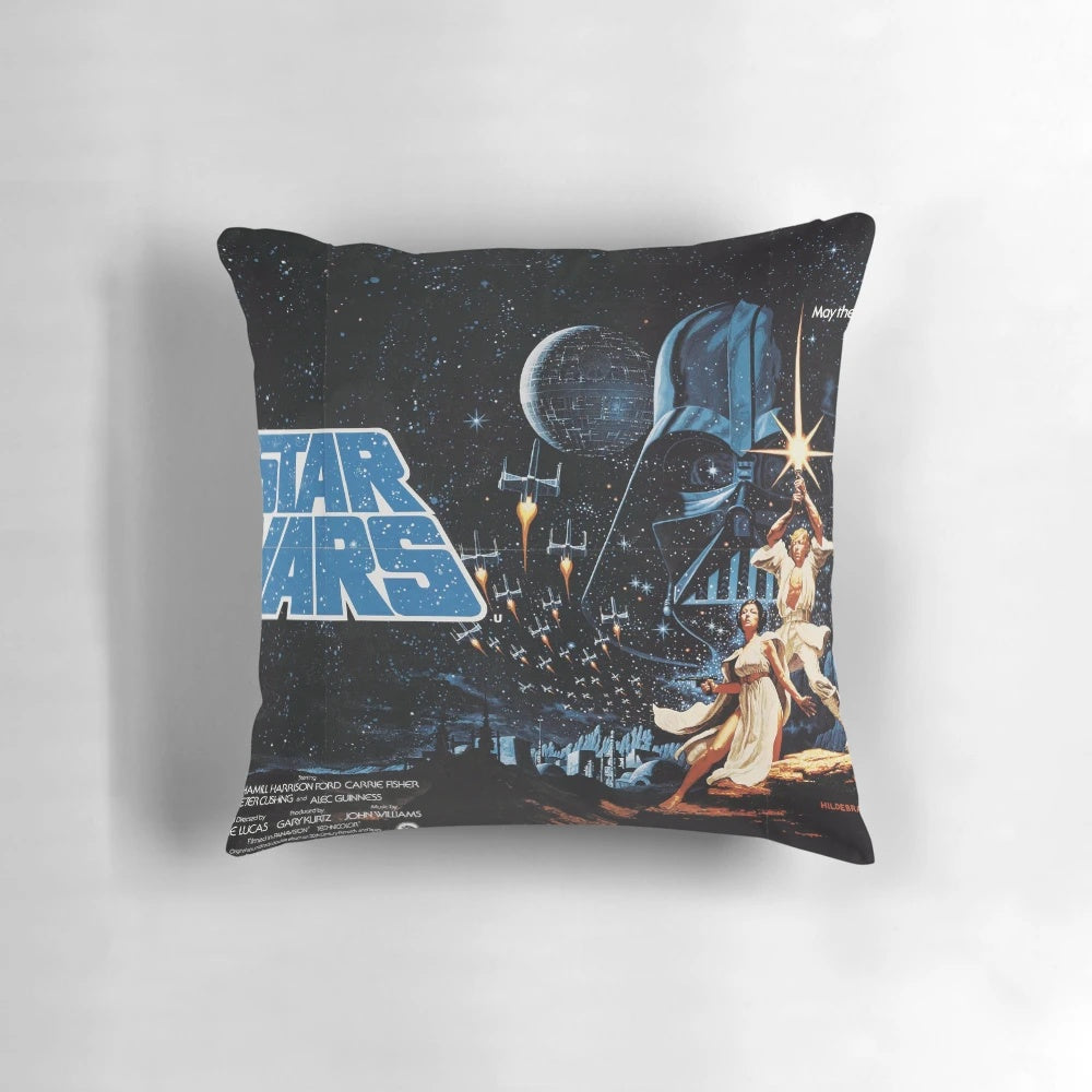 Vintage movie poster pillow with a classic cinema design, perfect for protesting and supporting charity causes.