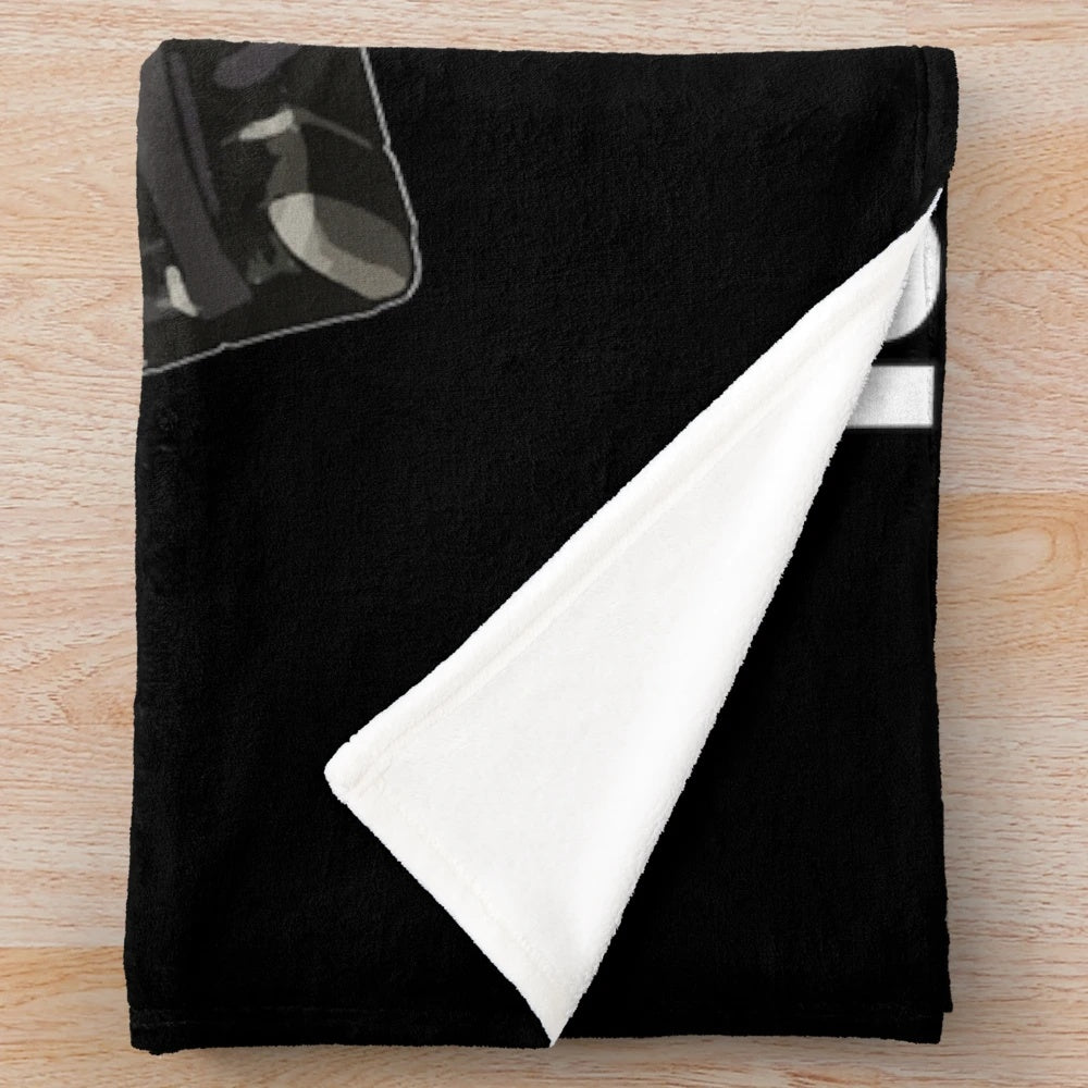 Vintage music-themed plush blanket featuring Rust video game elements