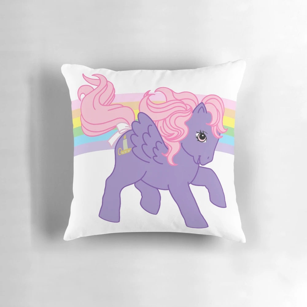 Vintage My Little Pony G1 Twilight Sparkle character pillow with retro, 80s cartoon design