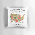Vintage-inspired t-shirt featuring a map of all 63 United States national parks