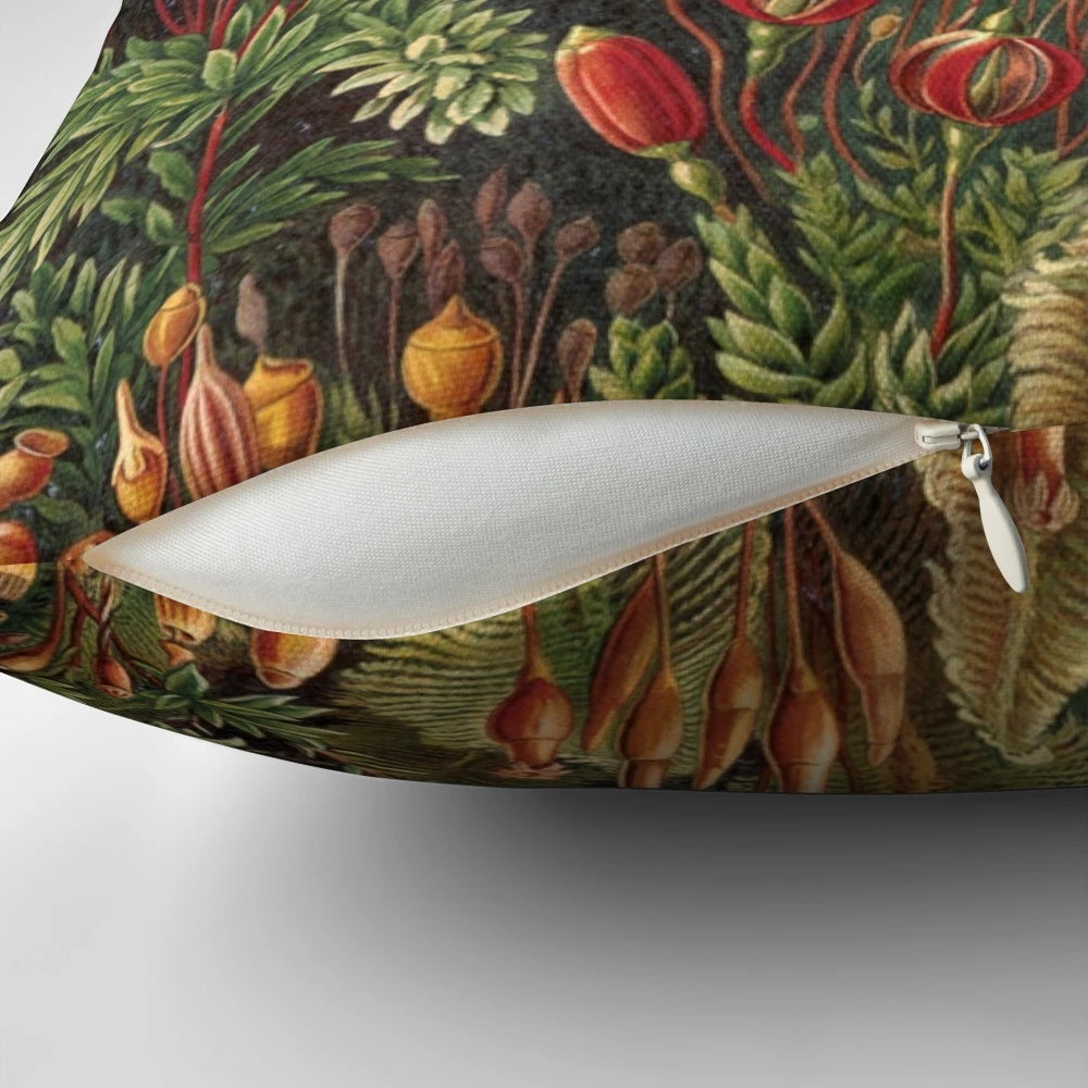 Vintage nature plants decorative illustration painting artwork on a pillow