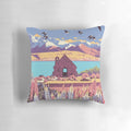 Vintage-inspired pillow featuring the iconic Church of the Good Shepherd in Tekapo, New Zealand