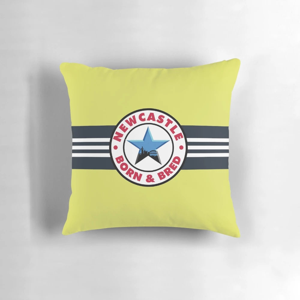 Vintage Newcastle away jersey 1996-1997 printed on a comfortable pillow for Toon Army fans