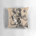 Vintage-style Danger Dive Pillow with an octopus and diver design, perfect for adding a touch of fantasy and nautical charm to any space.