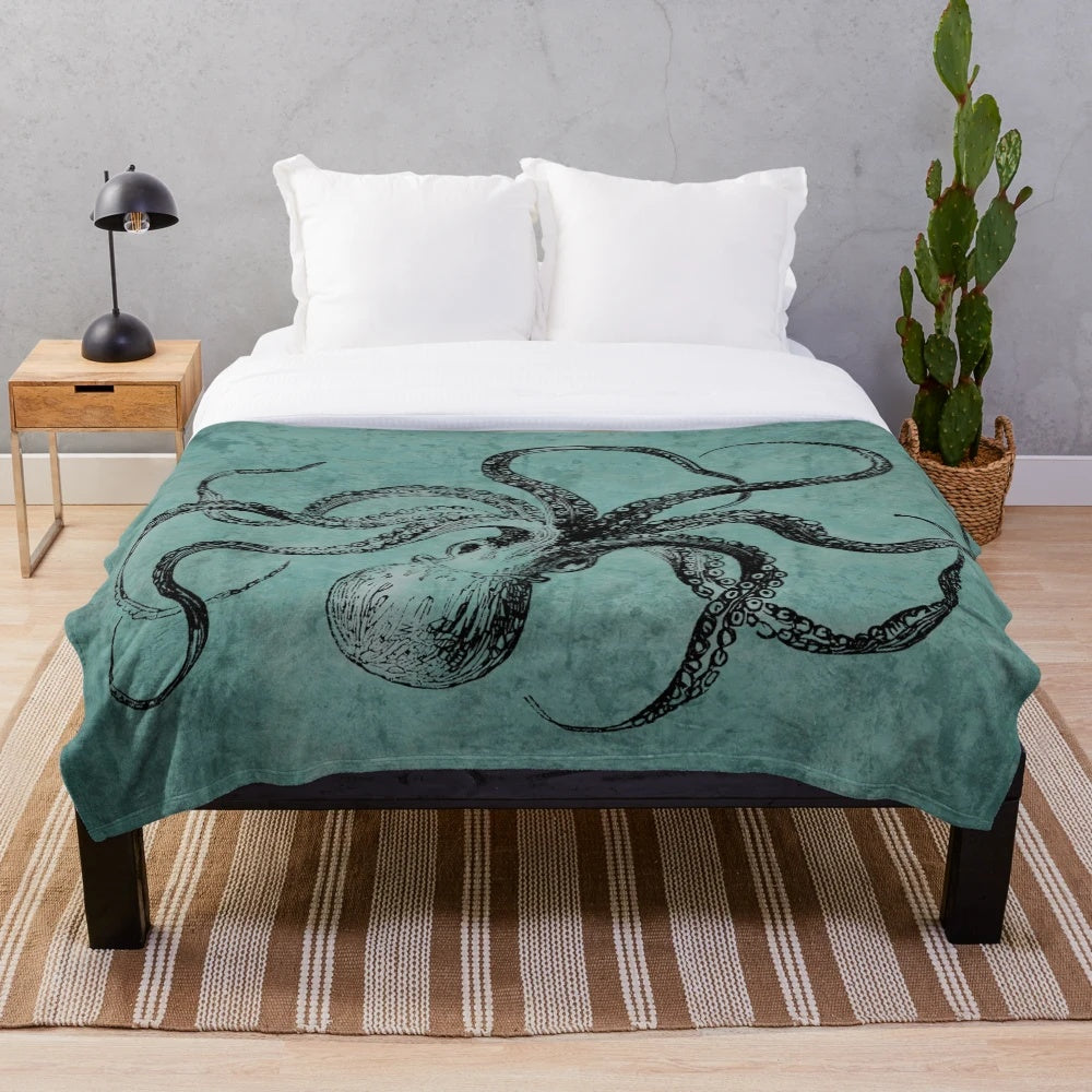 Vintage Octopus Plush Blanket