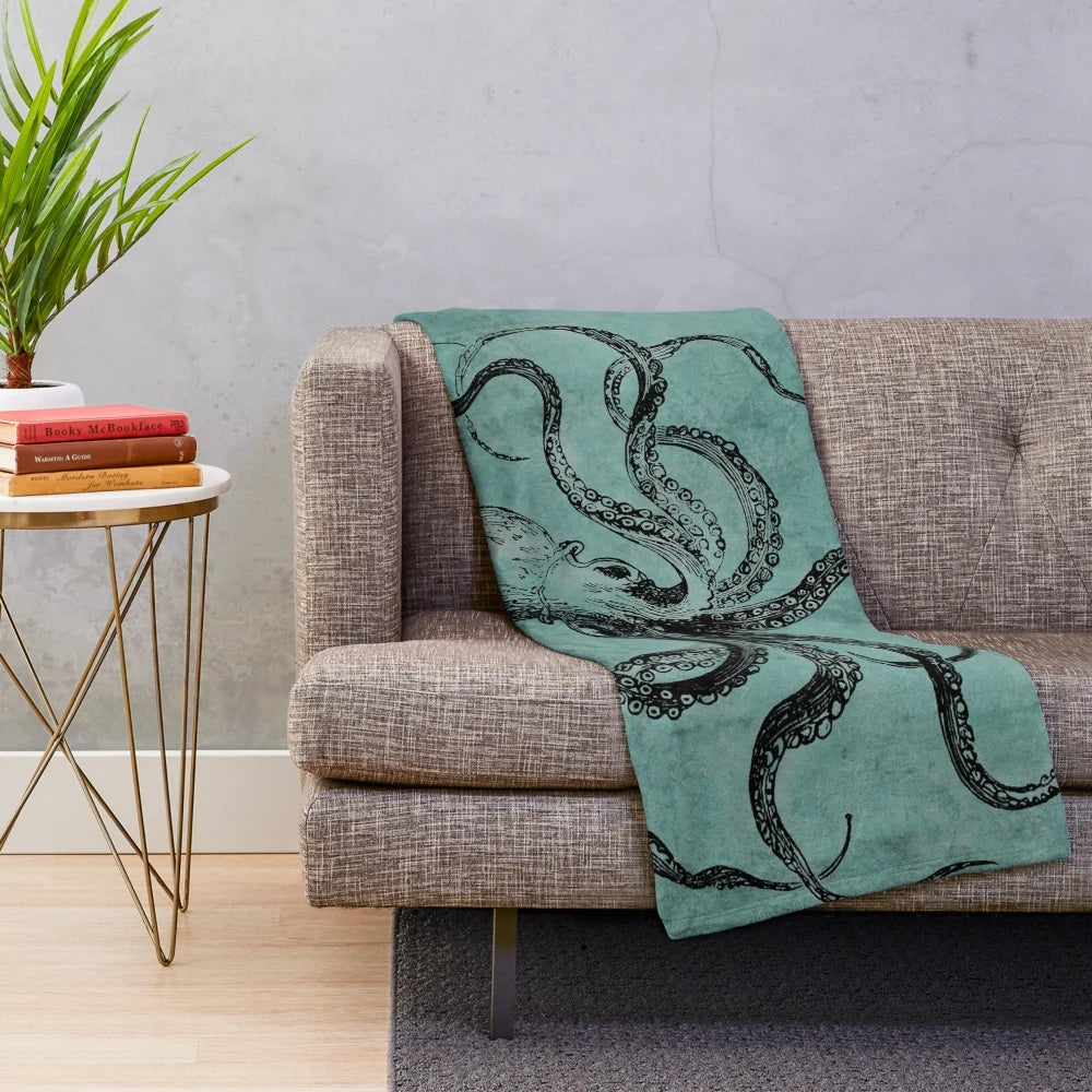 Vintage Octopus Plush Blanket