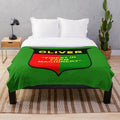 Vintage-inspired Oliver tractor plush blanket for farm and home decor