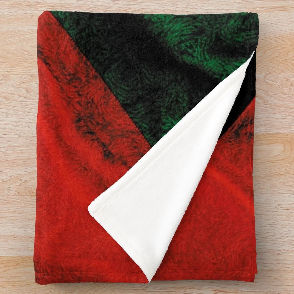 Vintage Palestinian flag printed on a soft, cozy plush blanket
