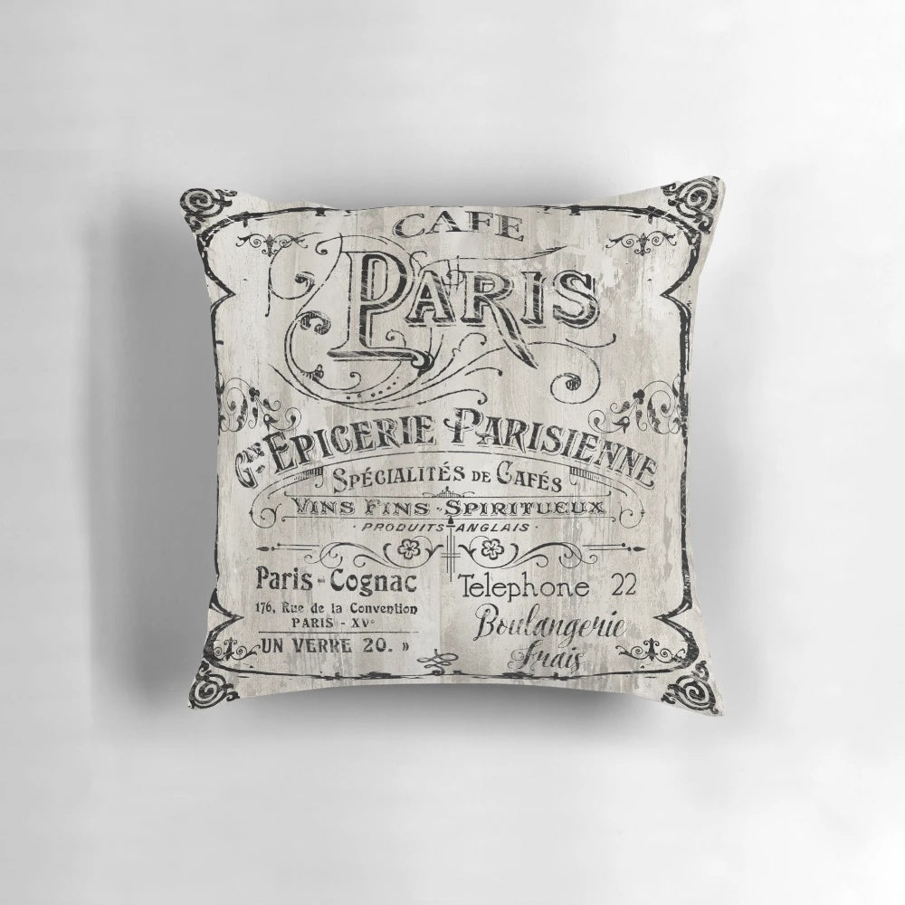 Vintage Paris bistro sign with antique restaurant menu design, perfect for cafe-inspired home decor.