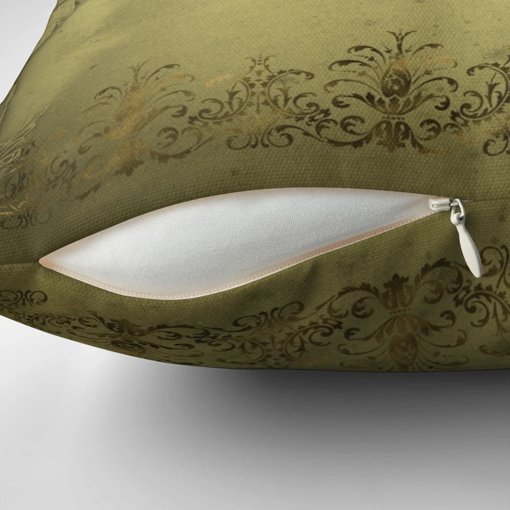 Vintage-inspired peacock feather decorative throw pillow with vibrant plumage