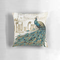Vintage Peacock Jewels Pillow in Aqua, Teal, and Gold Tones