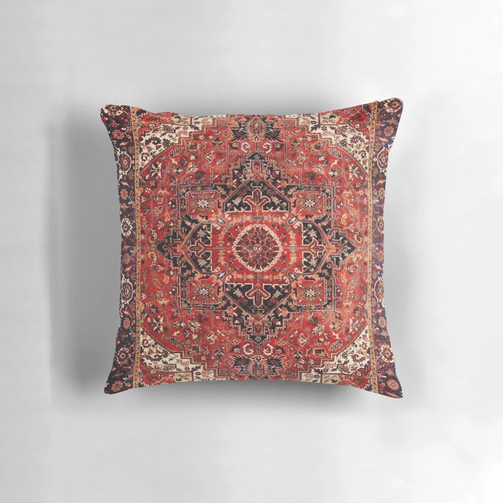 Heriz Antique Vintage Boho Persian Carpet Print Pillow