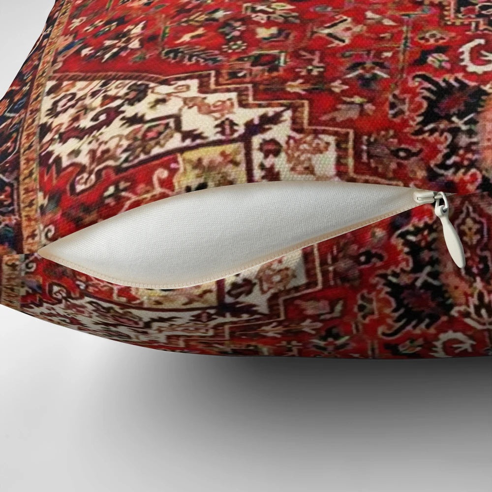 Heriz Antique Vintage Boho Persian Carpet Print Pillow