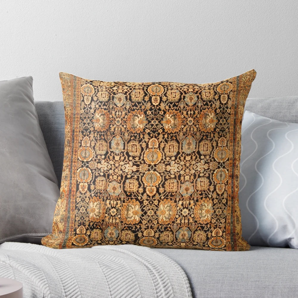 Vintage Persian Malayer inspired floral pattern throw pillow cover