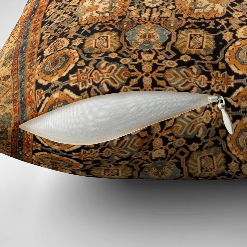 Vintage Persian Malayer inspired floral pattern throw pillow cover