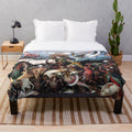Pieter Bruegel's 1562 painting "The Fall of the Rebellious Angels" depicted on a plush blanket