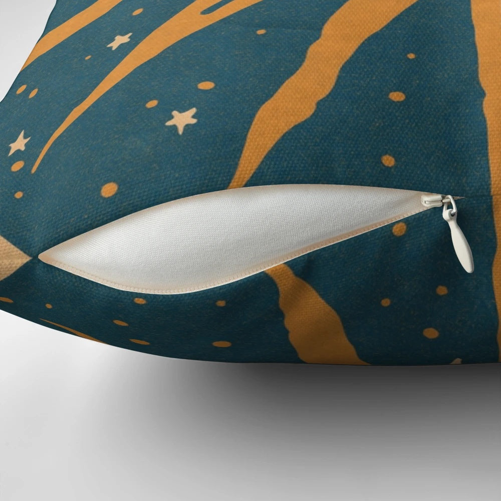 Vintage-style pillow with a sun and moon design, perfect for adding a touch of romance to your home.