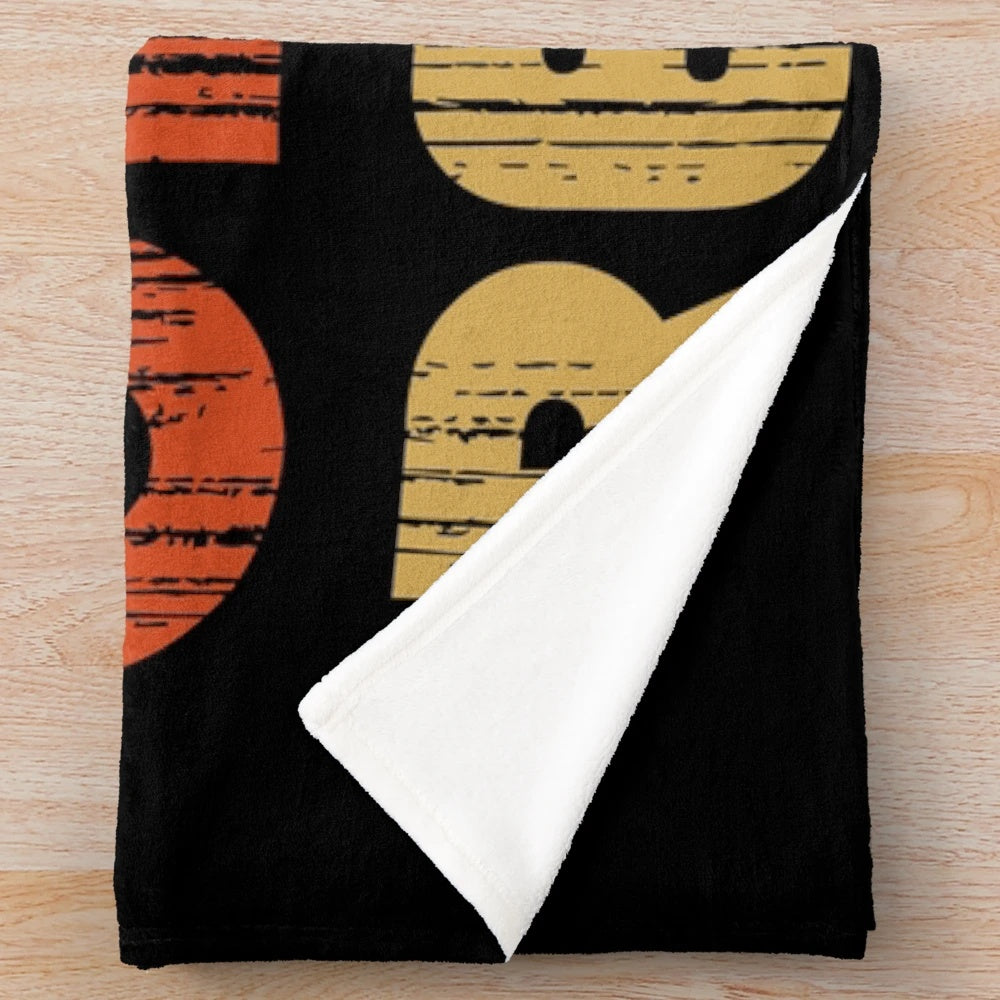 Vintage style plush blanket with circus performer inspired design