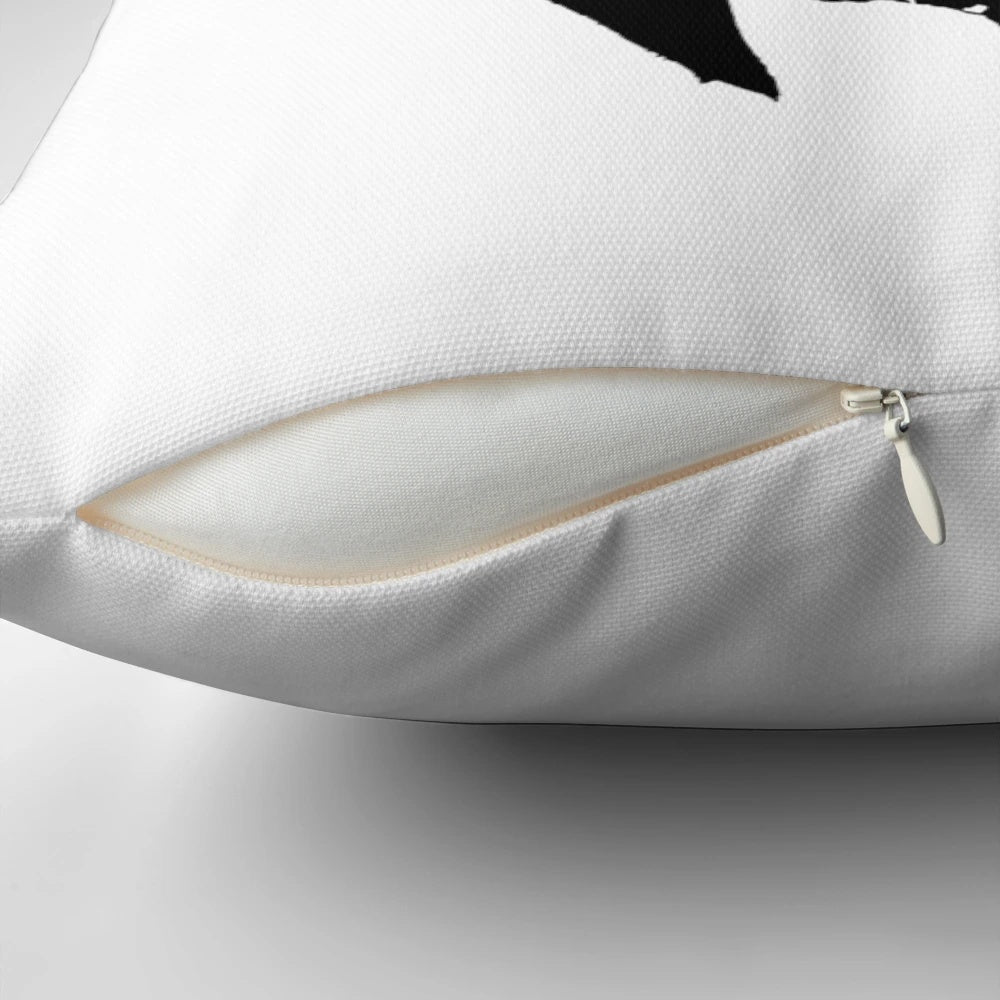 Vintage stencil pillow featuring the iconic French poet Arthur Rimbaud.