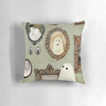 Vintage-style portrait pillow with a spooky, ghostly appearance, perfect for Halloween and home decor.