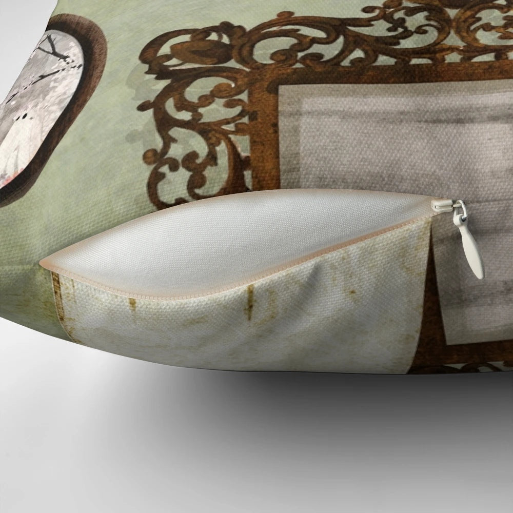 Vintage-style portrait pillow with a spooky, ghostly appearance, perfect for Halloween and home decor.