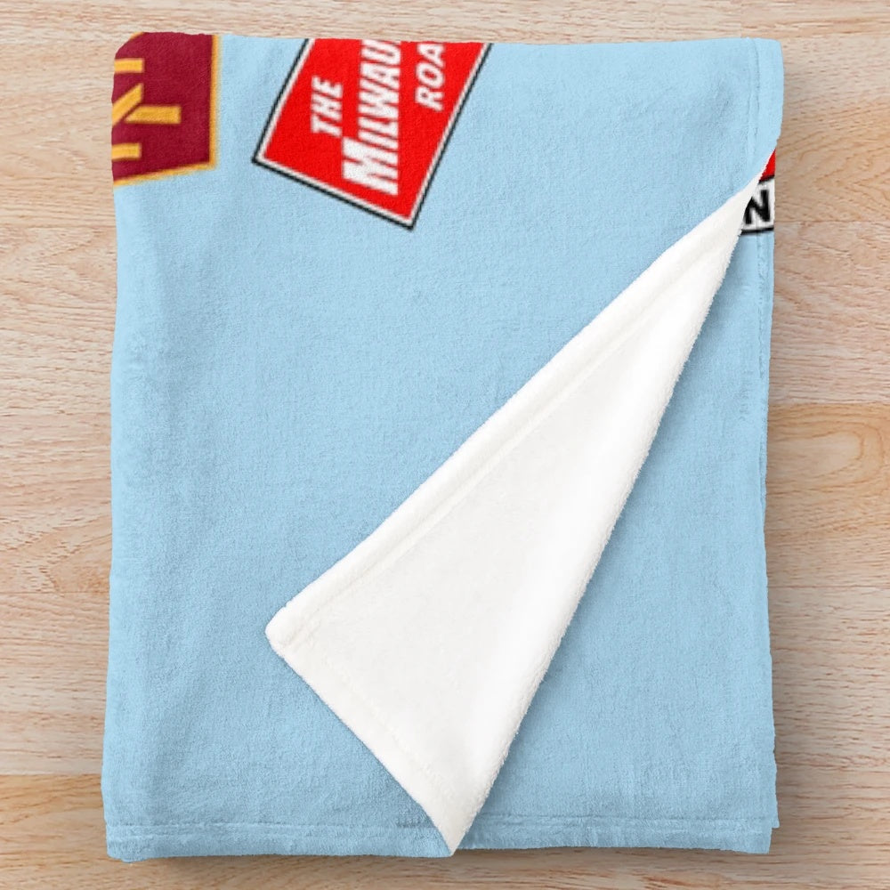Vintage Railroad Logos Plush Blanket