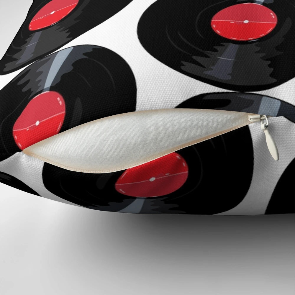 Soft, plush record-shaped pillow for music enthusiasts and vinyl collectors