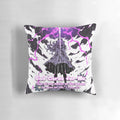 Vintage retro christian faith inspired manga anime art pillow with the message "God cares for me