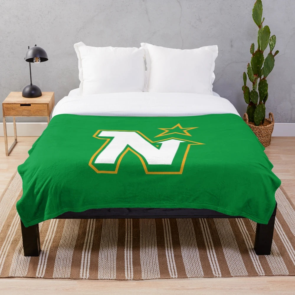 Vintage Retro North Stars Hockey Plush Blanket